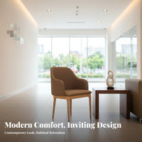 Upholstered Shell Chair Integrated Armrests Upholstered Single Sofa Comfortable Padding Multiple Color Choices for Living Room