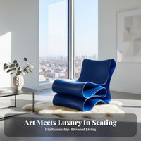 Nordic Design Upholstered ribbon Chair Minimalist aesthetic Indoor Furniture Sculptural Form Plush Upholstery for Interior Designers, Homeowners, Living Room, Balcony, studying corner, Apartment