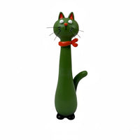 Feline Figurine Vase Nordic Style Resin Cat Statue Vase Handmade Table Ornament