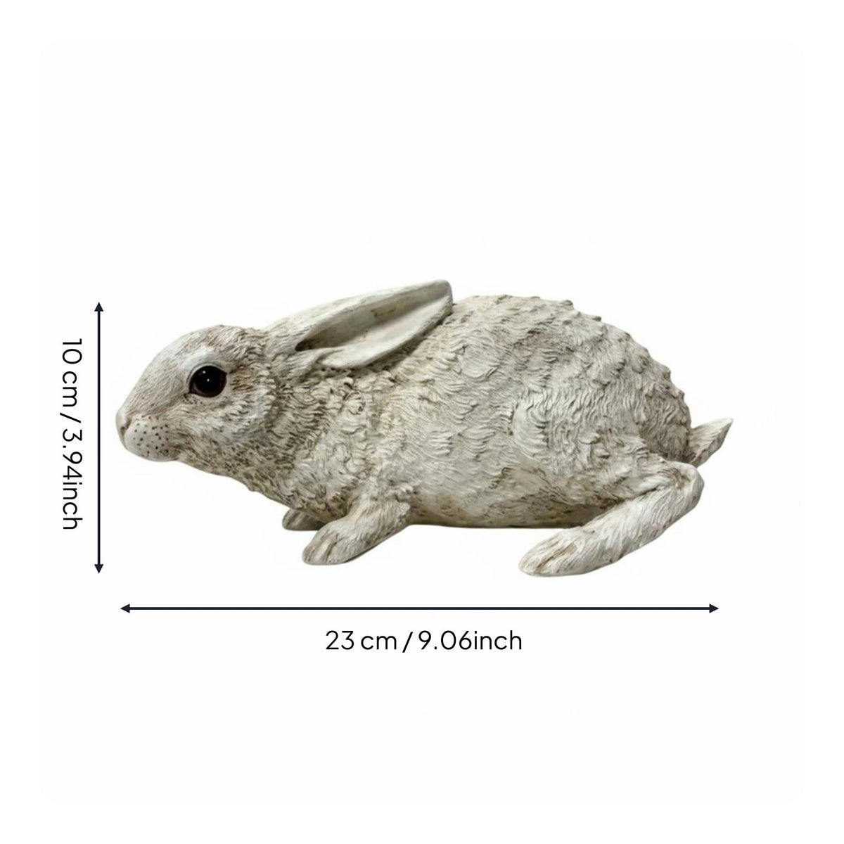 Realistic Rabbit Statue Weather Resistant Garden Rabbit Sculpture Retro Finish