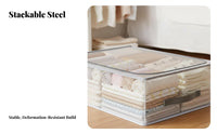 Flat Storage container with casters Stackable Underbed Container Wheeled Design