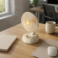 Retro Mini Fan Compact USB Rechargeable Fan Long Battery Life for Office Workers