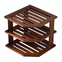 Countertop Display Rack Multi-Functional Tiered Wooden Shelf Rustic