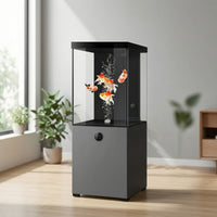 Aquarium with Cabinet Tall Floor Standing Aquarium Rectangular Aquatic Habitat for Aquarists, Fishkeepers, Living Room, Home