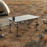 Roll up Folding Table Compact Foldable Outdoor Table Easy Storage for Beach