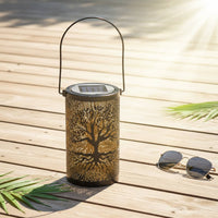 Hollow Tree Lantern Waterproof Iron Hanging Yard Light Metal for Patio