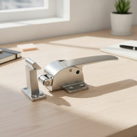 Stainless Steel Latch Handle with Strike Plate Brushed Silver Handle with Strike Plate Spring-Loaded Hardware Industrial for Steamer