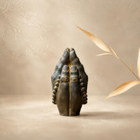 Buddhist Prayer Hands Figurine Bronze-Brown Prayer Hands Statue Antique Finish Freestanding Decorative Figurine