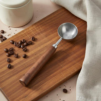 Walnut Handle Coffee Spoon Long Handle Coffee Bean Spoon for Cafe, Office Pantry