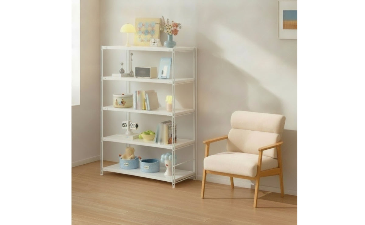 Rust-Resistant 5-Tier Storage Rack Steel Utility Shelving Unit Heavy Duty Metal Shelving Unit Open-Frame for Balcony, Kitchen, Living Room