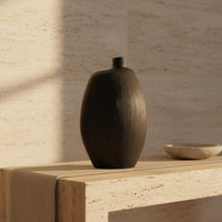 Black Resin Vase Neutral Modern Decorative Vase Sturdy for Entryway
