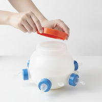 Soft-Teat Multi-Nipple Feeding Bottle Wide-Mouth Animal Bottle with Six Ports Compact Veterinary Feeder Small for Breeders, Lambs