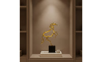 Horse Figurine with Metal Frame Tabletop Standing Horse Statue Modern for Office