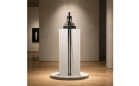 Abstract Human Sculpture Indoor Ornament Black Iron Statue Modern Seated Figure Large Size Home Decor Easy to Clean for Showroom