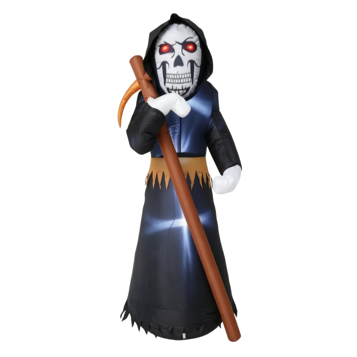 Outdoor Grim Reaper with Harvesting Blade Hooded Grim Reaper Decoration Tall Halloween Yard Display Freestanding for Homeowners, Party Hosts, Haunted House, Entrance