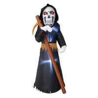 Outdoor Grim Reaper with Harvesting Blade Hooded Grim Reaper Decoration Tall Halloween Yard Display Freestanding for Homeowners, Party Hosts, Haunted House, Entrance