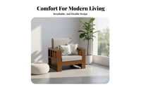 Minimalist Design New Chinese Design Couch Set Sturdy Construction Solid Wood Sofa Set High-Rebound Cushions Wooden Frame Seating Group Comfortable for Apartment Dwellers, Homeowners, Families, Home, Small Areas, Reception Area