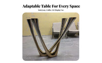 Gradient Color Finish Narrow Console Table Electroplated Shaped Statue Table Statement Piece Indoor Furniture Modern Design for Art lovers, Homeowners, Interior Designers, Entryway, Living Room, Hotel Lobby, Office Reception