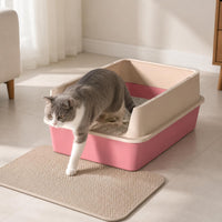 Semi Enclosed Feline Litter Box Easy to Clean Semi Enclosed Litter Box Removable