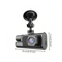 Black Dash Camera Rear Display Windshield Dash Camera Car Footage Recorder Suction Mount