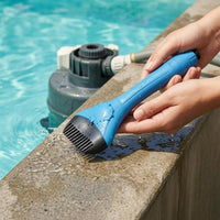 Handheld Pool Brush Connector Fitting Hose-Attached Pool Brush Black Bristles