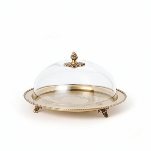 Glass Display Piece Decorative Brass Display Stand Sophisticated for Weddings