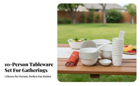 Rice Husk Disposable Tableware Set, Family Combo, Customizable Bowls, Cups, Chopsticks