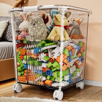 Transparent Storage Box with Lid, PP Plastic, 20-30L, with Wheels