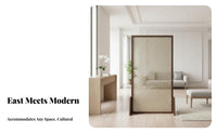 Modern Asian Design Freestanding Panel Divider Minimalist visual appeal Single-Panel Woven Partition Light-diffuseing Privacy Screen sturdy Frame for Homeowners, Interior Designers, closed-inice Workers, Entrymethod, Bedroom, Studio Apartment, Restaurant