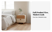 Nightstand with Drawers Two-Tsingle Design design Two-Tsingle End Table Wooden Grain Finish