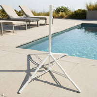 Triangular Braced Sun Umbrella Base 38 Mm Pole Size Four-Leg Umbrella Base Tall Center Tube Metal