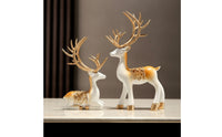 Deer Figurines with Antlers Sculpted Deer Figurines Elegant for Shelf