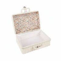 Vintage Design Suitcase With Handle Wicker Gift Box Handmade Look