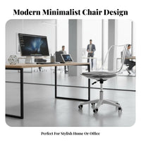 Armless Clear Rolling Chair Height Adjustable Clear Rolling Chair for Study Room