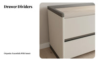 2-Drawer Storage Cabinet Minimalist Design Nightstand Rounded Corners for Office