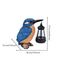 Solar Kingfisher Statue Resin Kingfisher Ornament Weatherproof for Yard, Lawn