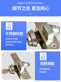 Framed Glass Door Mortise Lock with Round Latch and Key