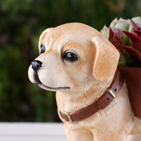 Labrador Dog Planter Long-Lasting Resin Garden Decor Decorative Ornament