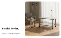 Double-Level Rectangular Stand Modern Design Coffee Table Minimalist Aesthetic Easy to Clean for Renters, Adults