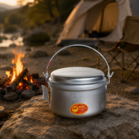 Aluminum Cooker Set, Lightweight Camping Pot, 4L, Multi-Functional Outdoor Gear