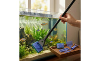 Long-Handled Aquarium Pivoting Multi-Functional Aquatic Tank Scrubber