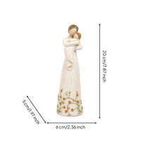 Sentimental Mother Daughter Figurine Delicate Painted Details Family Love Ornament Soft Colors Mother Child Figurine Handmade Look for Living Room, Bedroom, Entryway