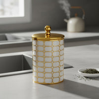Lidded Kitchen Container Dustproof Plastic Pantry Jar Elegant Design for Desktop