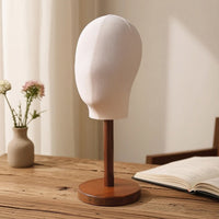 Hat Display Stand Hat Stand with Wooden Base Solid Mannequin Head with Wooden Base for Boutiques, Studios