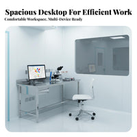 Lab Work Table with Drawers Heavy Duty Stainless Steel Table with Drawers Anti Stainless Steel Desk for Workshop Cleanroom, Warehouse