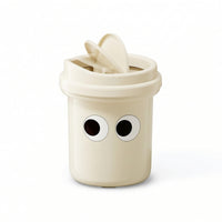 Trash Bin with Flip-Top Lid Cute Trash Can with Lid Compact for Bathroom