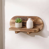 Oval Wall Display Shelf Decorative Wooden Wall Shelf Solid Wood for Living Room, Bedroom, Entryway