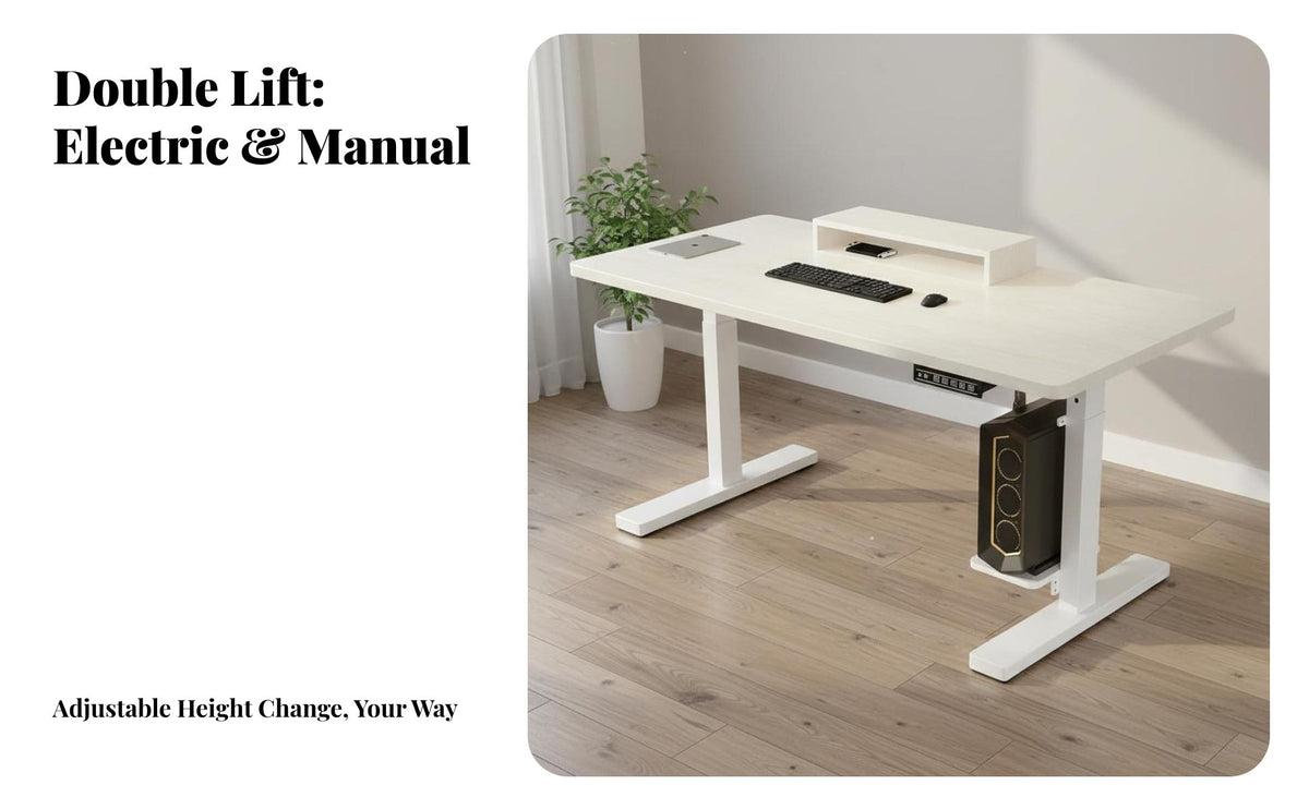 Electric Standing Desk Ergonomic Height Adjustable Desk Sturdy Steel Frame Electric Work Table for Remote Workers, Students, Study Room