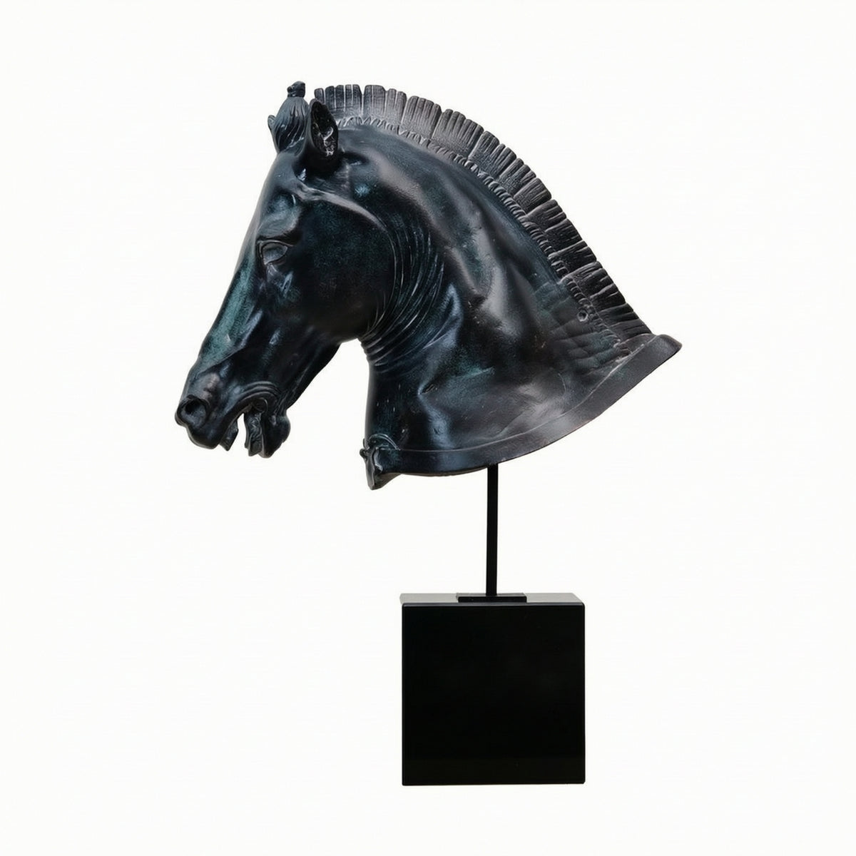 Horse Head Sculpture Antique-Inspired Horse Head Statue Retro for Living Room
