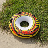 Multi-Color Boat Towable Tube Pull-Behind Inflatable Towable with Handles Heavy-Duty Inflatable Boat Tube Long-Lasting for Boaters, Families, Lake